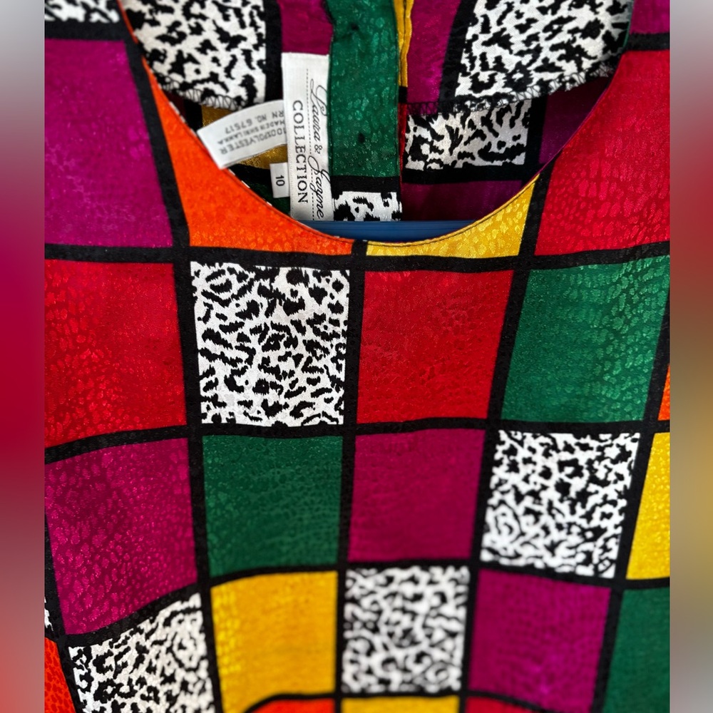 Colorful Checkered Women's Top - Picture 3 of 5